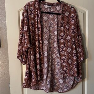Knox Rose Peach, Mauve & Cream Boho Kimono XL XXL